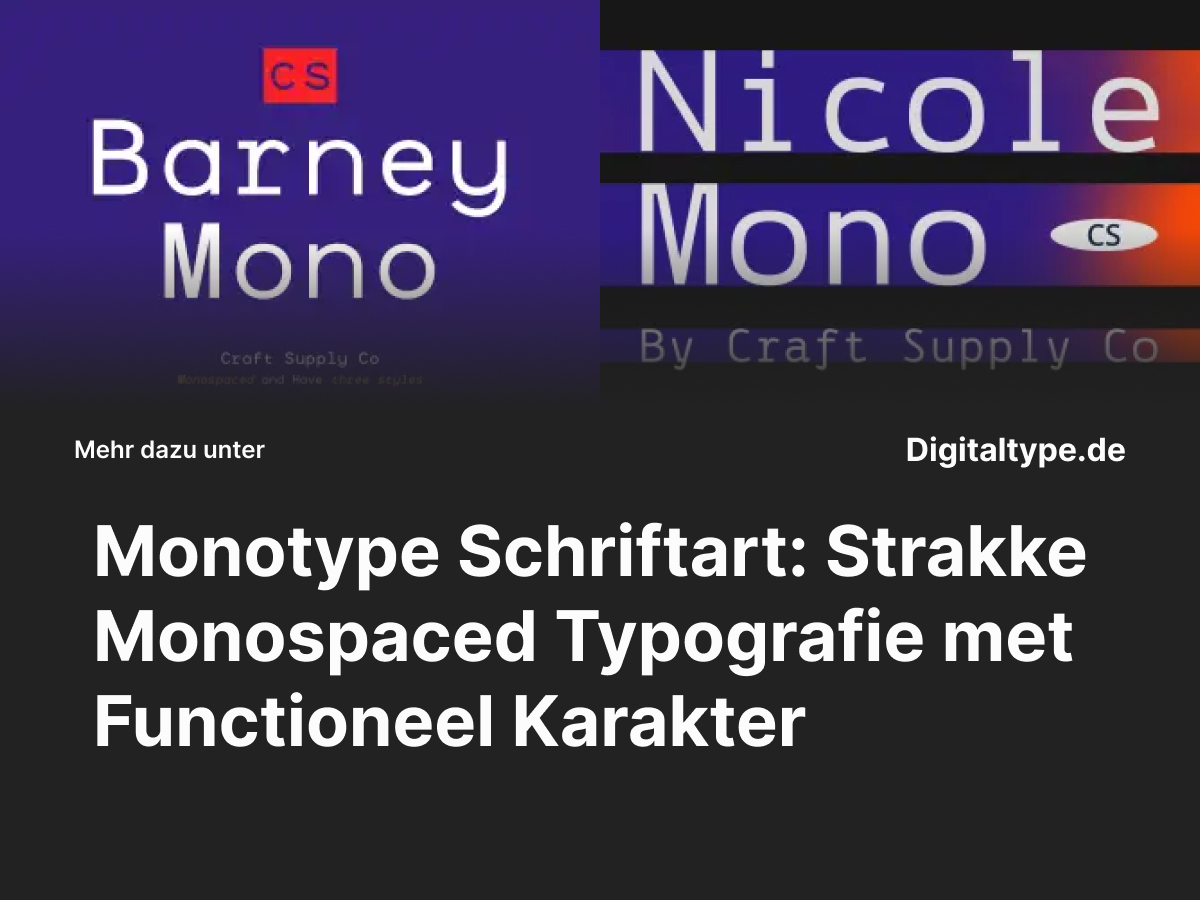 Monotype Lettering Monotype Schriftart: Strakke Monospaced Typografie met Functioneel ...